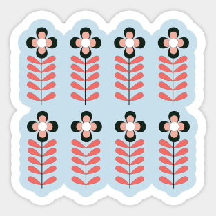 Retro Flower Power Minimalistic Pattern Sticker